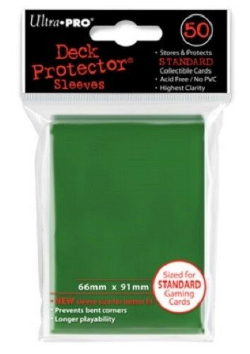 Protèges Cartes 50 pièces – Vert – Standard – 9 cm
