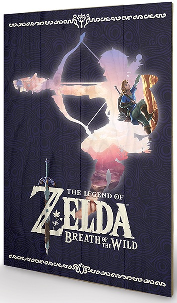 Link « Silhouette » – Tableau Bois – Zelda Breath of the Wild – 40x60cm – 40 cm