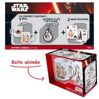 ABYSTYLE Produit abîmé – Gift Pack Star Wars – Mug 320ml + Porte-clés PVC + Sticker « BB8 »