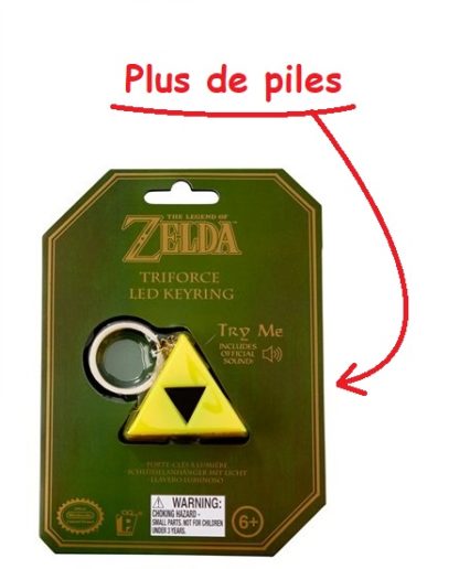 Porte-Clefs – Triforce & Lumières – Zelda – Plus de Piles – prix special – 5 cm
