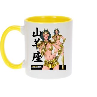 Mug – okiWoki – La Sublime Princesse née sous le Signe du Capricorne !  – Saint Seiya – Fond Jaune