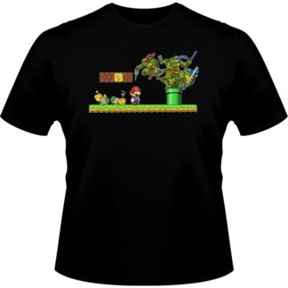 T-shirt – okiWoki – La Revanche des Tortues ! – Nintendo – Fond Noir – L
