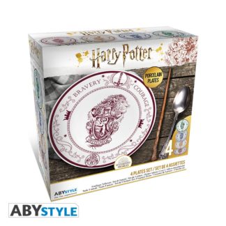 ABYSTYLE Assiettes – Maisons Poudlard – Harry Potter – set de 4 assiettes – 21 cm