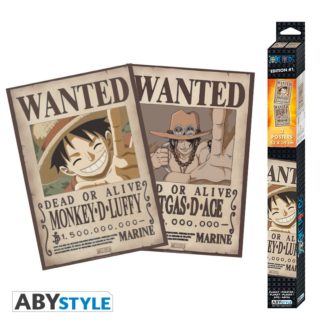 ABYSTYLE Set 2 Chibi Poster – One Piece – Wanted Luffy & Ace