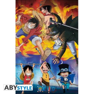 Poster – One Piece  Ace Sabo Luffy – roulé filmé (91.5×61)