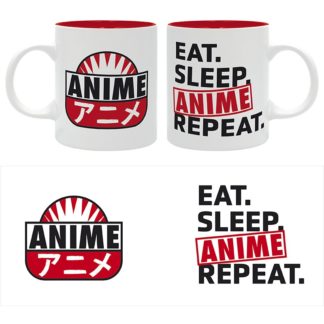 The Good Gift Mug – EAT SLEEP ANIME REPEAT – Asian Art  – 320 ml