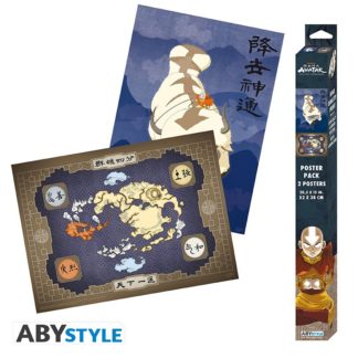 Set 2 Chibi Poster – Avatar, le dernier maître de l’air – Appa & Carte