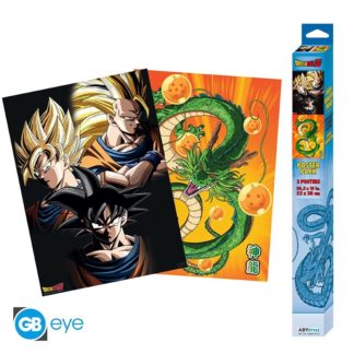 Set 2 Chibi Poster – Dragon Ball – Goku & Shenron