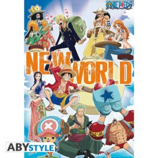 ABYSTYLE Poster – ONE PIECE – « New World Team » roulé filmé (98×68)