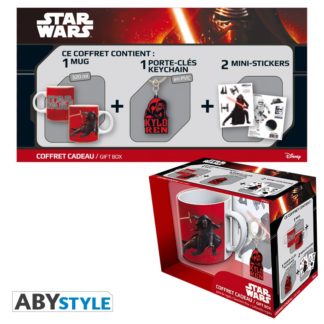 Gift Pack Star Wars – Mug 320ml + Porte-clés PVC + Sticker « Kylo Ren » *