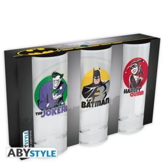 Set de 3 verre – Batman / Joker / Harley Quinn – 14 cm – 290 ml