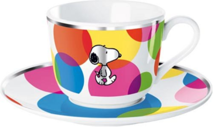 Mug + Sous-tasse – Snoopy fond moderne