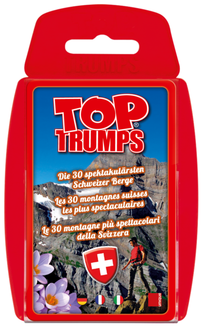 Top Trumps – Jeu de Bataille – Les 30 montagnes suisses les plus spectaculaires – (ALL/ FR)