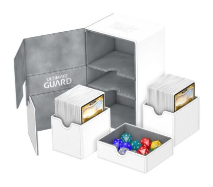 Ultimate Guard – Boîte pour cartes Twin Flip´n´Tray Deck Case 160+ taille standard XenoSkin Blanc – 176 cm