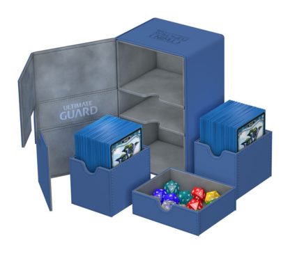 Ultimate Guard – Boîte pour cartes Twin Flip´n´Tray Deck Case 160+ taille standard XenoSkin Bleu – 176 cm