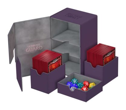 Ultimate Guard – Boîte pour cartes Twin Flip´n´Tray Deck Case 160+ taille standard XenoSkin Violet – 176 cm