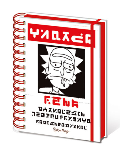Carnet de Notes Spirales – Rick and Morty  – Wanted – A5 – 21 cm