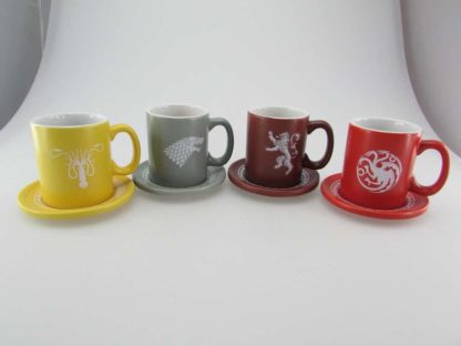 Set de 4 mugs expresso – House Emblems & Slogans – Game Of Thrones