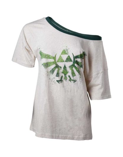 T-shirt Bioworld « Shoulder » – Zelda – Logo Triforce – Fond Blanc – S