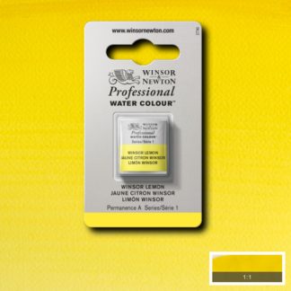 W&n pro couleur aquarelle 1/2 godet 722 jaune citron winsor