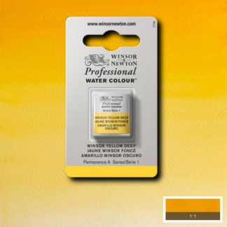 W&n pro couleur aquarelle 1/2 godet 731 jaune winsor fonce
