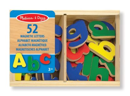 Coffret lettres magnetiques bois 52pcs (fr-de-en-es)