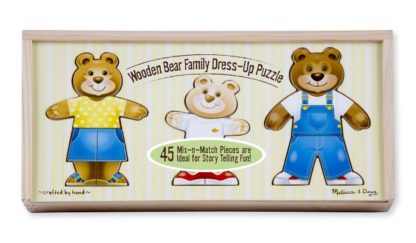 Coffret puzzle bois la famille ours 45pcs (fr-de-en-es)
