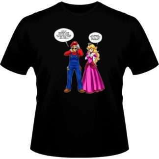 T-shirt – okiWoki – Le plombier et la blonde pulpeuse… – Nintendo – Fond Noir – L