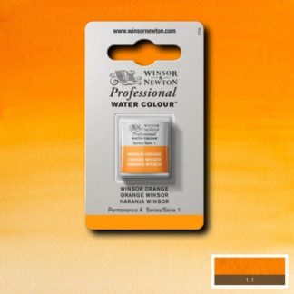 W&n pro couleur aquarelle 1/2 godet 724 orange winsor