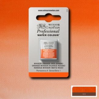 W&n pro couleur aquarelle 1/2 godet 723 orange winsor n.rouge
