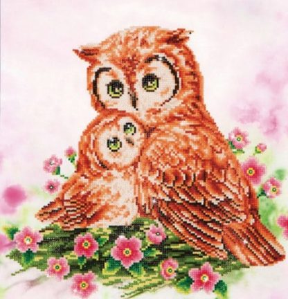 Dd broderie diamant mother & baby owl (hiboux)