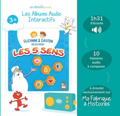 Lunii Album Audio Interactif Suzanne Et Gaston Decouvrent Les 5 Sens 3+ (Fr)