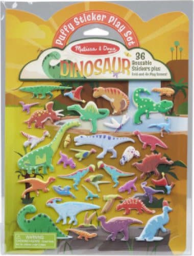 Autocollants relief dinosaures (fr-de-en-es)