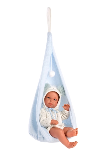 Bébé avec tente suspendu bleu 35cm SV