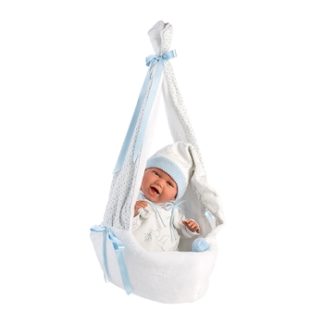 Bébé avec berceau suspendu bleu 42cm SV