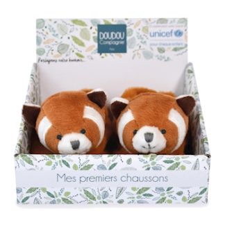 Unicef Chaussons avec hochet Panda roux 0-6M
