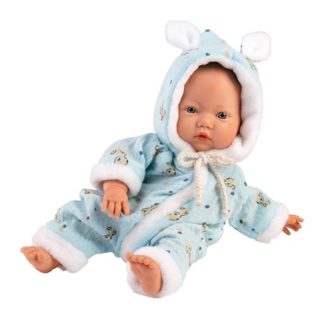Poupée bébé avec comibinaison bleu 35cm