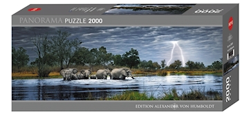 Herd of Elephants Panorama 2000 pcs