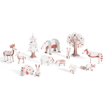 3D Construction & set de peinture animaux de la forêt