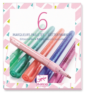 6 Marqueurs pailletés sweet