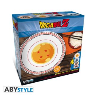 Assiettes – Emblèmes – Dragon Ball – set de 4 assiettes – 21 cm