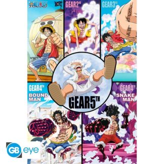 Poster – Historique des Gears – One Piece – roulé filmé – 91.5 x 61 cm