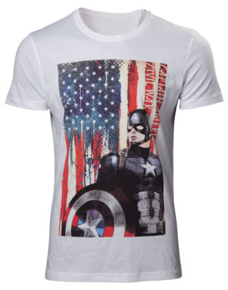 T-shirt Bioworld – Captain America Civil War – American Flag – Homme – L