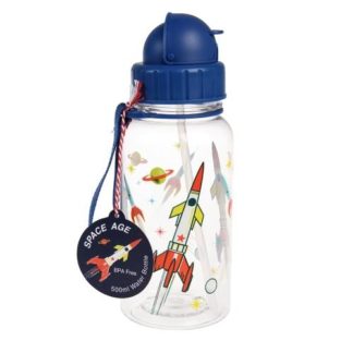 Children’s Water Bottle with straw 500 ML – Space Age clear
