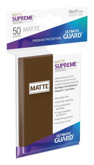 Protèges Cartes 50 pièces – Supreme UX – Small – Marron Matte – Unisexe