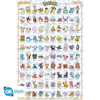 GB Eye Poster – Pokemon – Johto Français – roulé filmé (91.5×61) – 91.5×61 cm