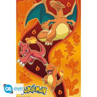 GB Eye Poster – Type Feu – Pokemon – roulé filmé – 91.5×61 cm