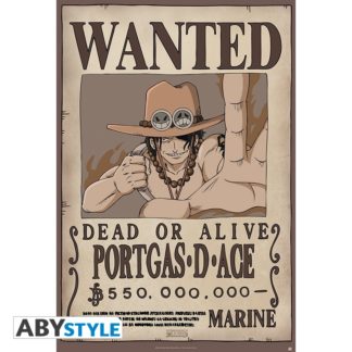 ABYSTYLE Poster – One Piece – « Ace Wanted » roulé filmé (98×68) – 91.5 cm