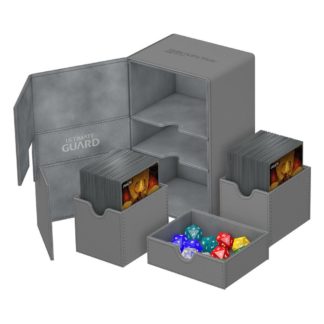 Ultimate Guard Boîte pour cartes Twin Flip´n´Tray Deck Case 160+ – XenoSkin Gris – 17.6 cm