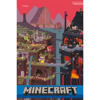 GB Eye Poster – Minecraft – Le monde de minecraft – poster roulé filmé (91.5×61) – 91.5×61 cm